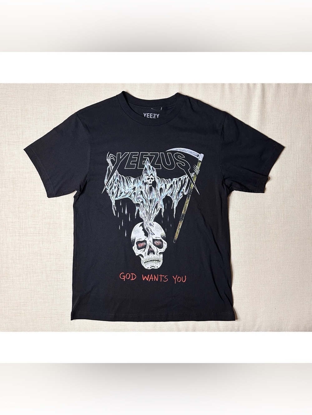 Yeezus Kanye West Grim Reaper God Wants You 2013 Tour Graphic Tee Medium & Large
